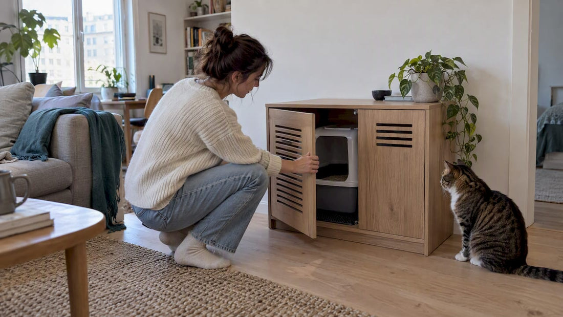 Vented litter cabinet in small apartment