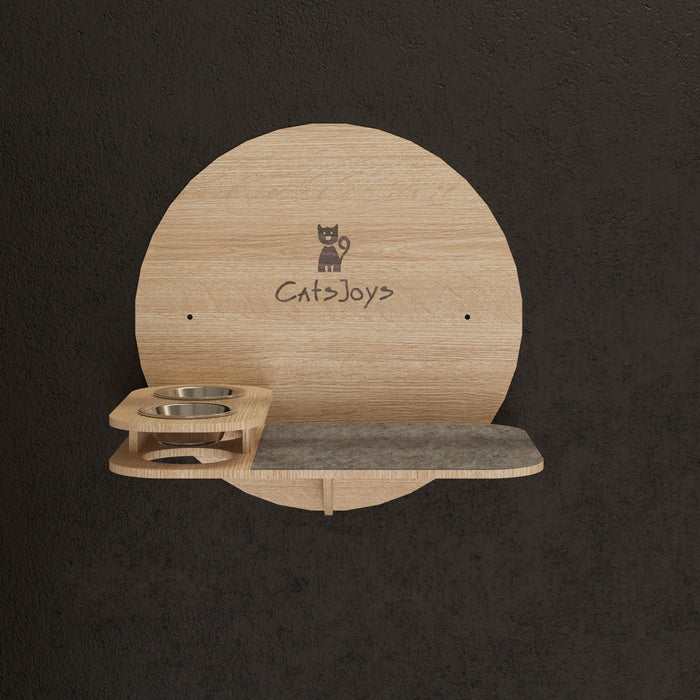 Wall-Mounted Cat Feeder Shelf, Cats Joys