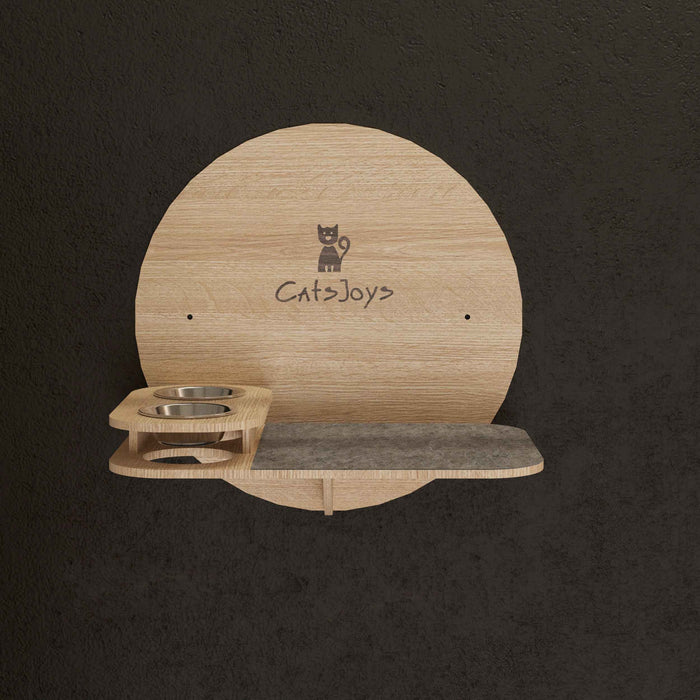 Wall-Mounted Cat Feeder Shelf