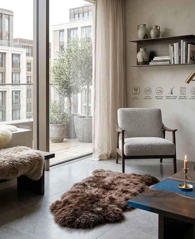 Natural Sheepskin Cat Bed and Rug