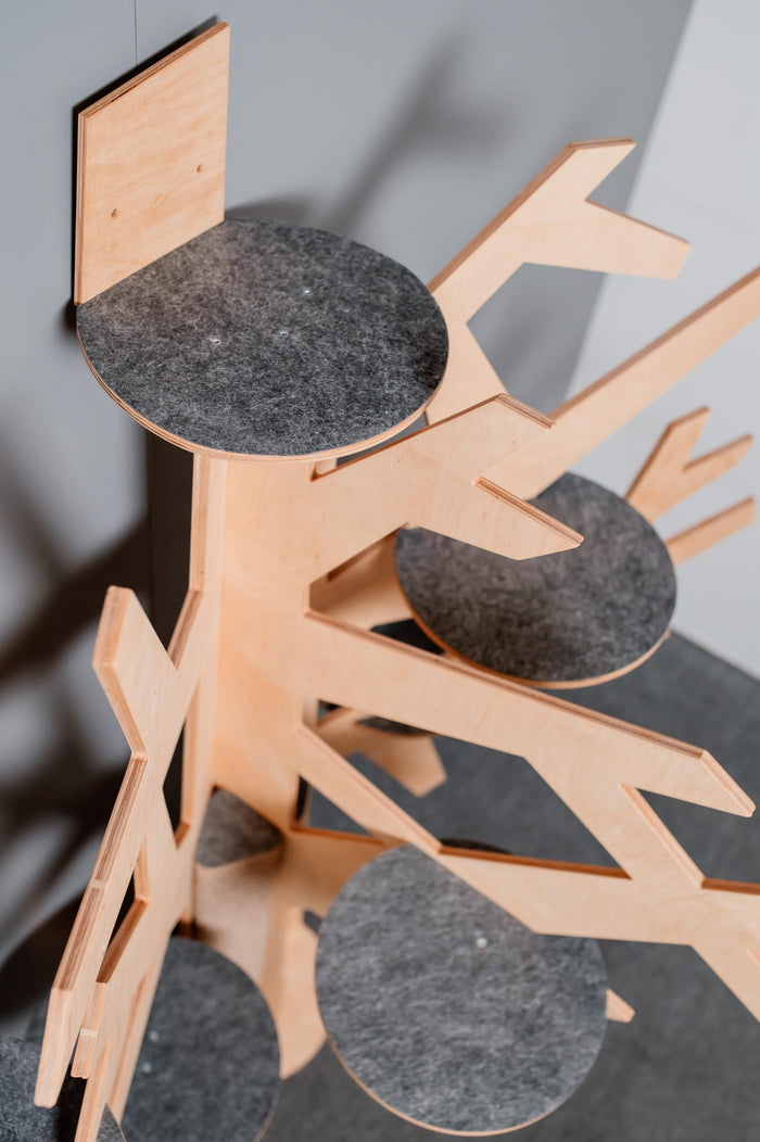 Modern Wooden Cat Tree, Cats Joys