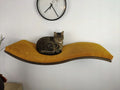 Wave Cat Wall Shelf, 95 cm Unsymmetrical Left, Wood Base