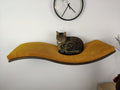 Wave Cat Wall Shelf, 95 cm Unsymmetrical Right, Wood Base