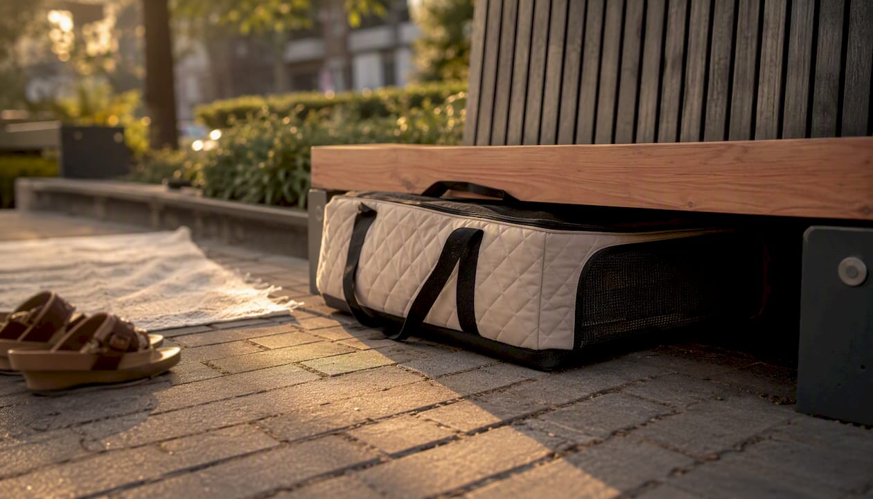 Soft-sided cat carrier fitting under a seat