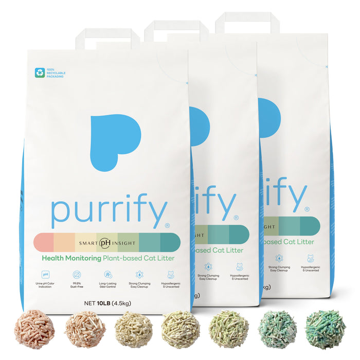 Purrify plant-based clumping cat litter with Smart pH Insight