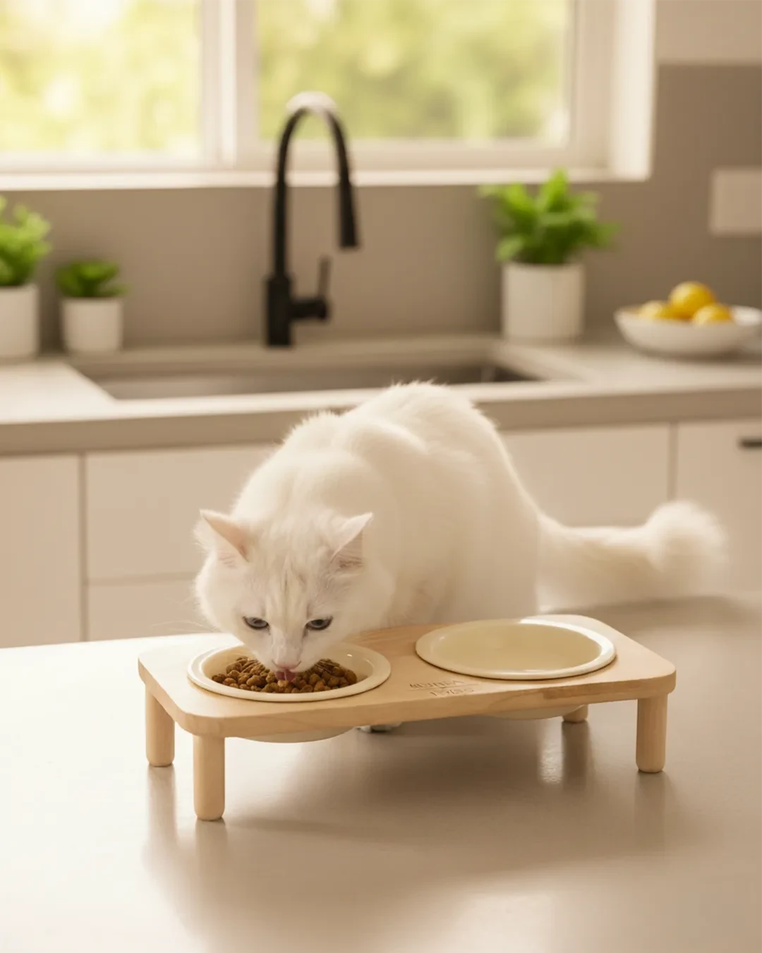 Cala Blanca Ceramic Cat Feeder