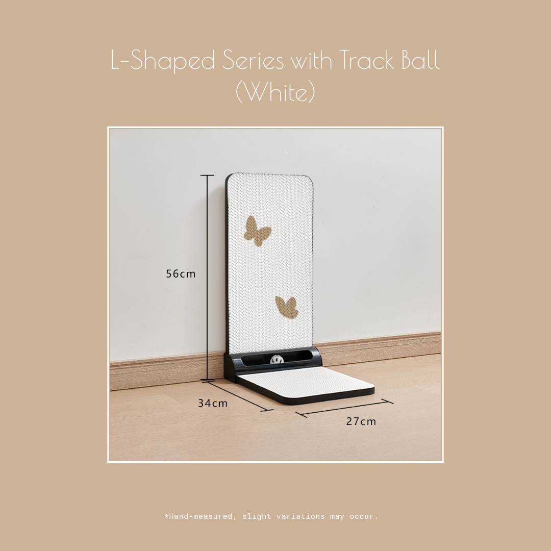 Paper Park L-shaped cat scratcher with track ball