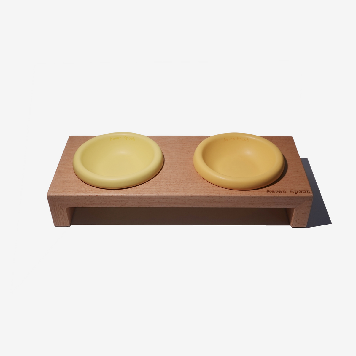 Aevan Epoch solid wood raised cat bowl stand
