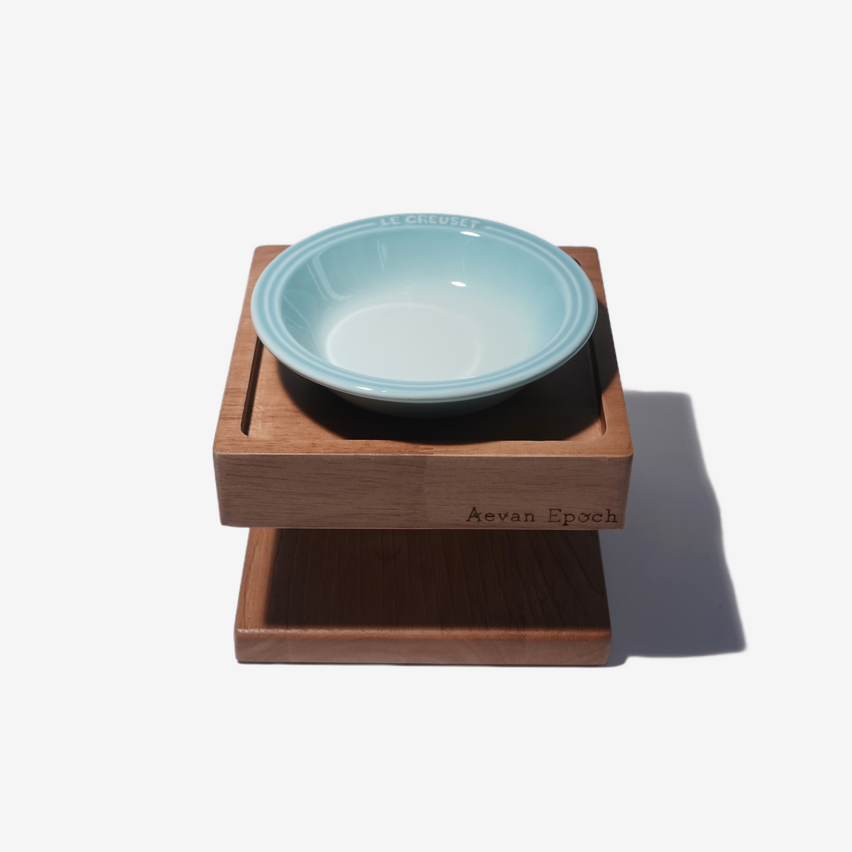 Aevan Epoch solid wood raised cat bowl stand