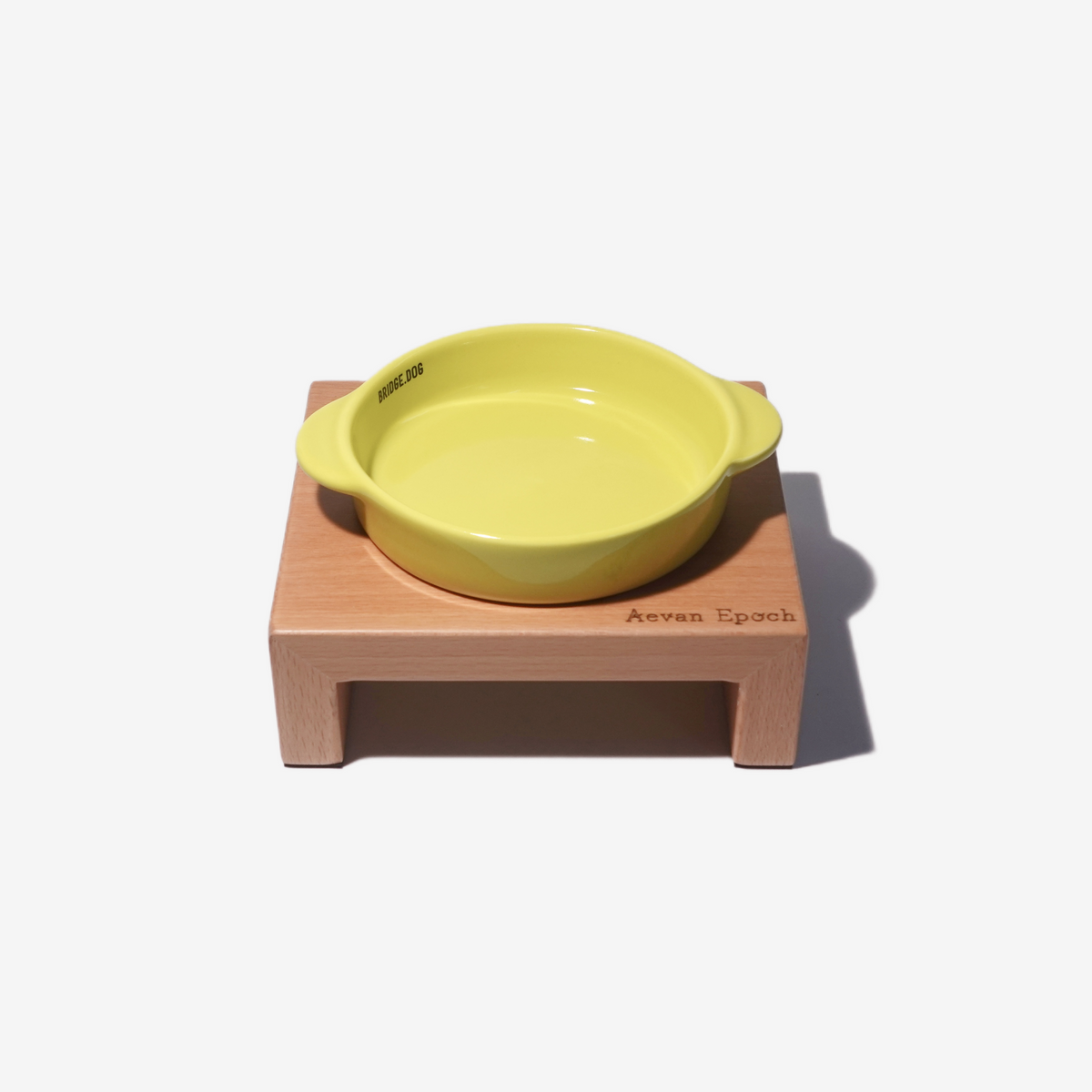 Aevan Epoch solid wood raised cat bowl stand
