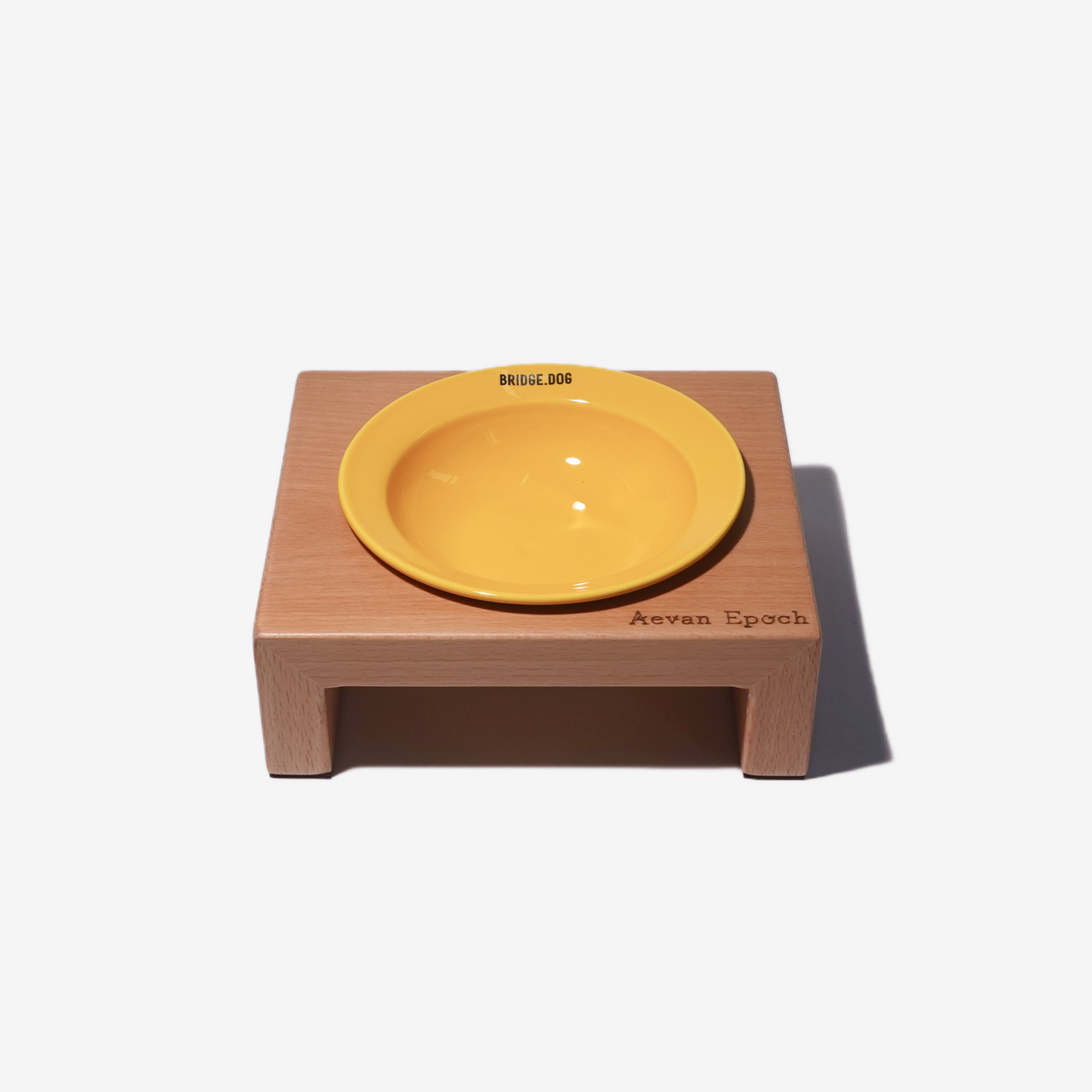Aevan Epoch solid wood raised cat bowl stand