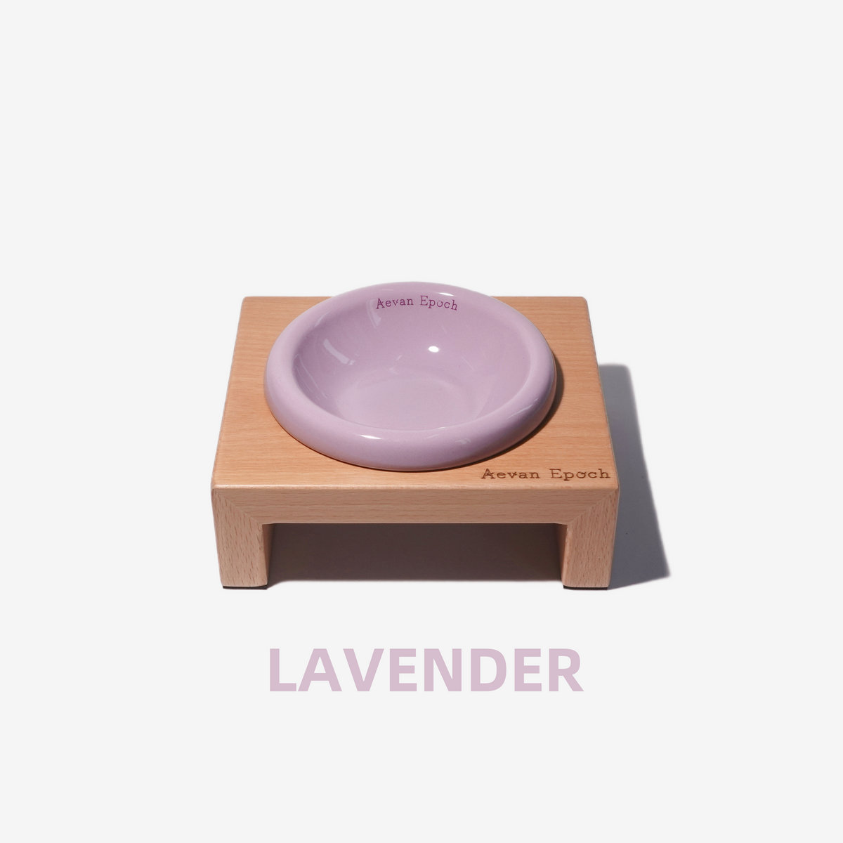 Aevan Epoch solid wood raised cat bowl stand