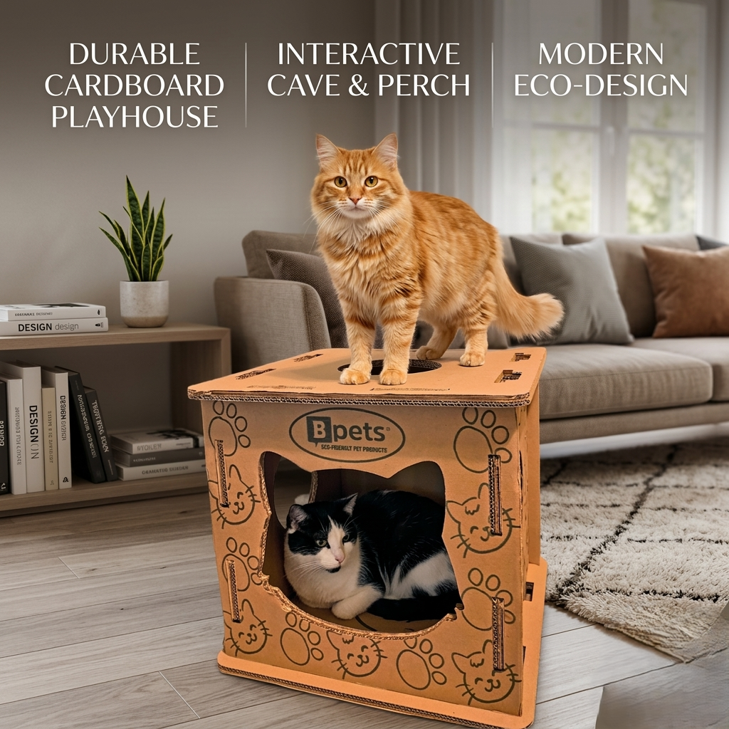Cardboard Cat House and Scratcher by Designer Pet, view 3