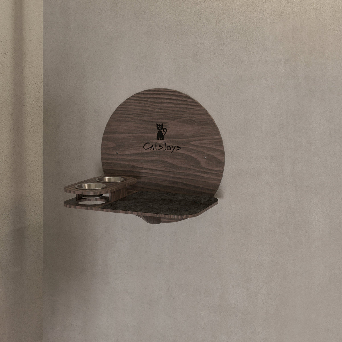 Wall-Mounted Cat Feeder Shelf, Cats Joys