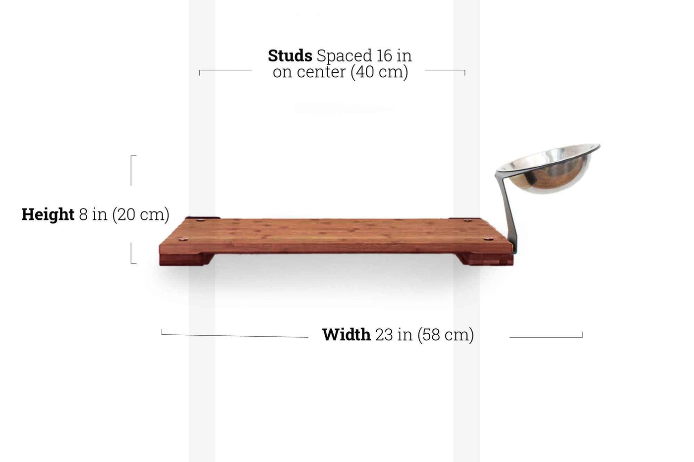 Wall-Mounted Cat Feeding Shelf