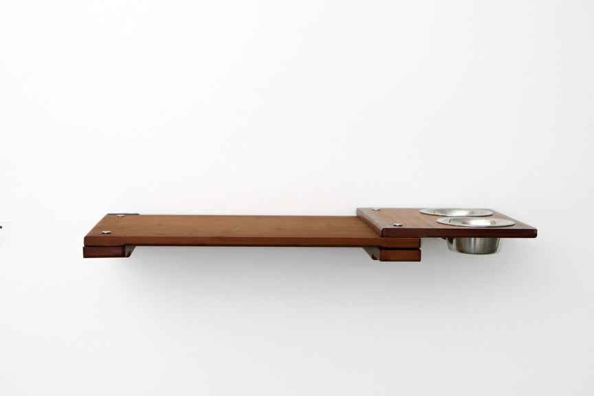 Wall-Mounted Cat Feeding Shelf