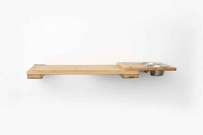 Wall-Mounted Cat Feeding Shelf