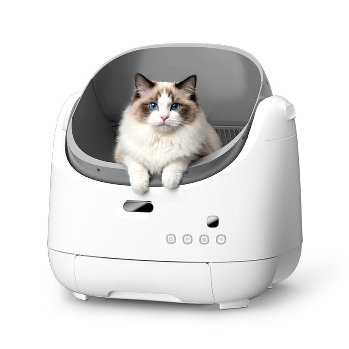Orbitie Air Open-Top Self-Cleaning Litter Box, White