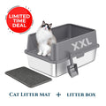 XXL Stainless Steel Cat Litter Box, 304 Food-Grade Steel