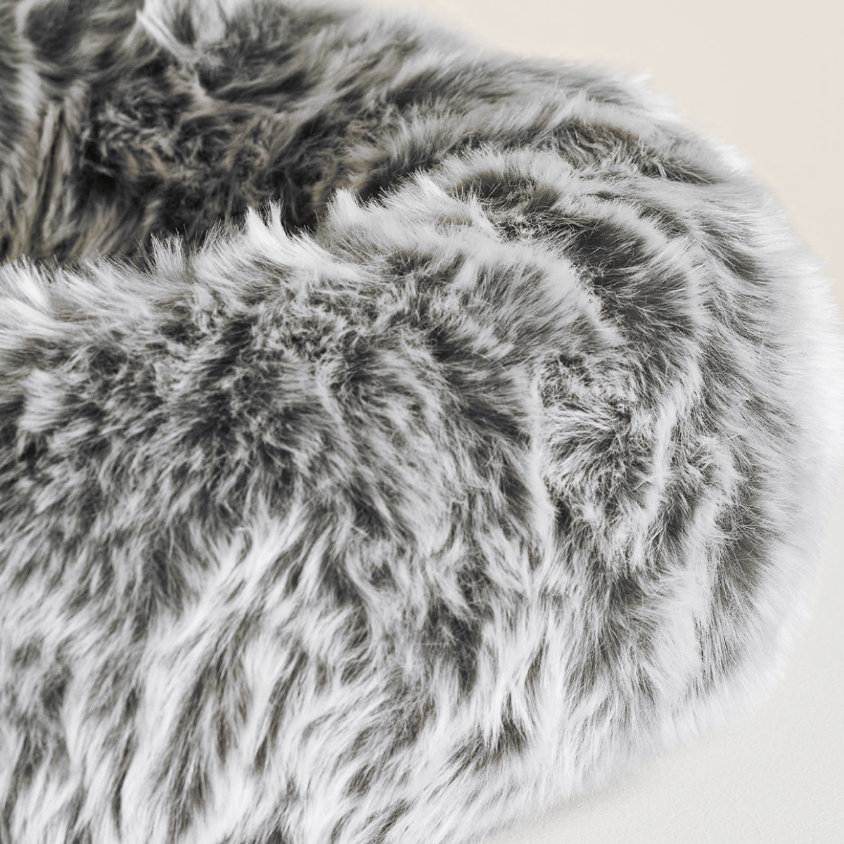 Nuzzle plush faux-fur cat bed