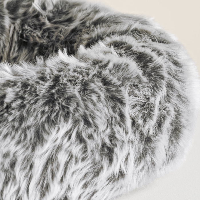 Nuzzle plush faux-fur cat bed