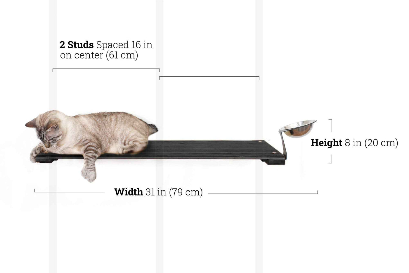 Wall-Mounted Cat Feeding Shelf