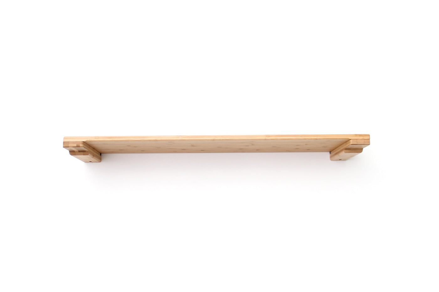 Wall mounted solid bamboo cat shelf with a soft faux fur pad on top