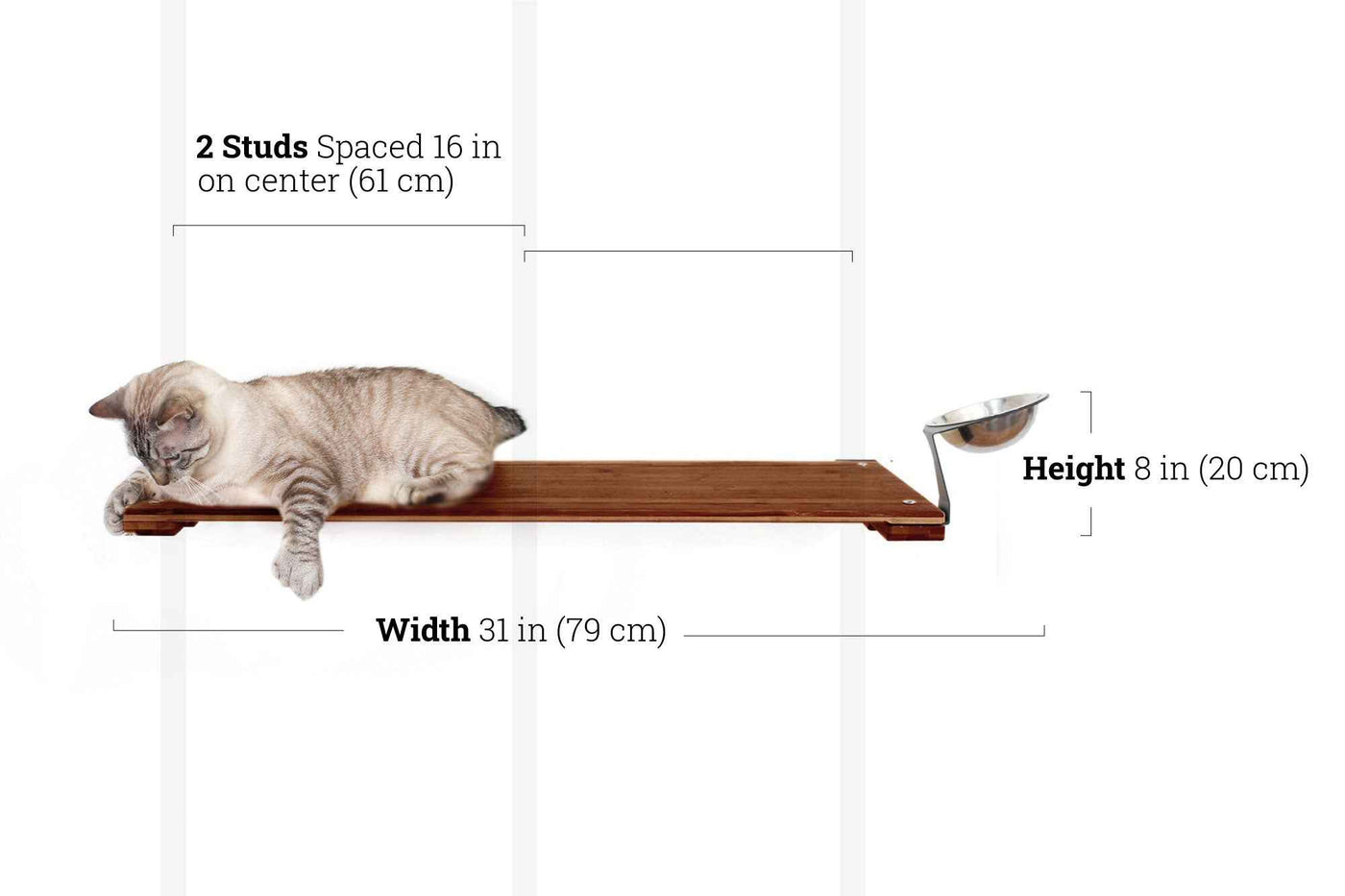 Wall-Mounted Cat Feeding Shelf