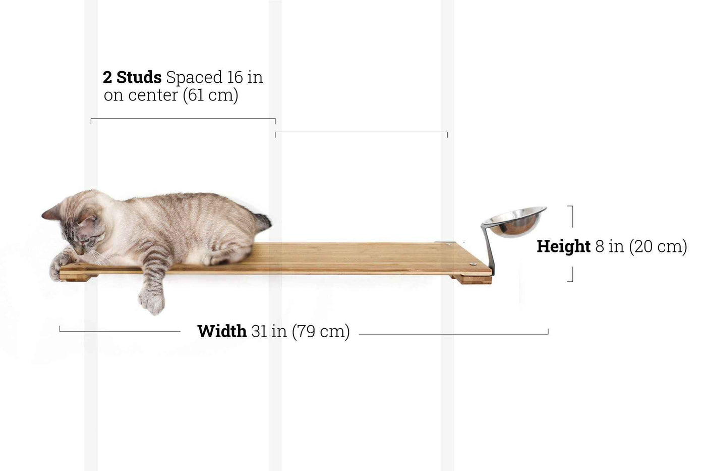 Wall-Mounted Cat Feeding Shelf