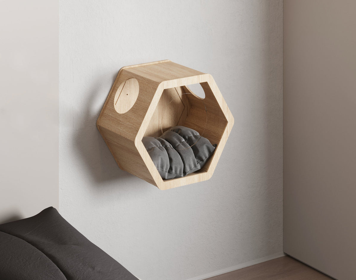 Hexagon Cat Wall House, Cats Joys