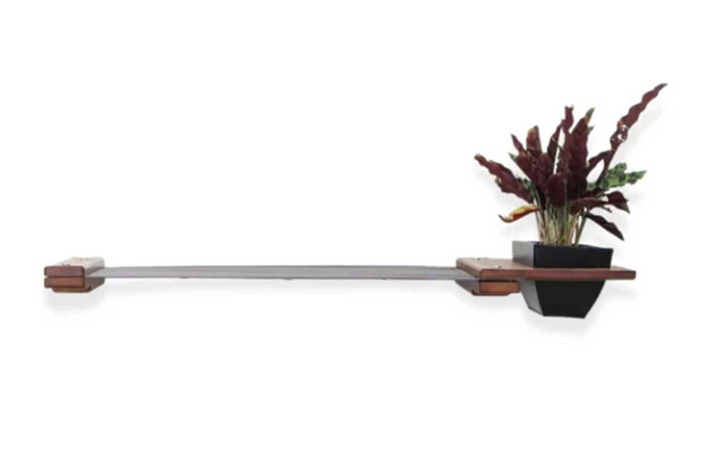 Wall mounted canvas cat hammock with an attached planter box holding cat grass