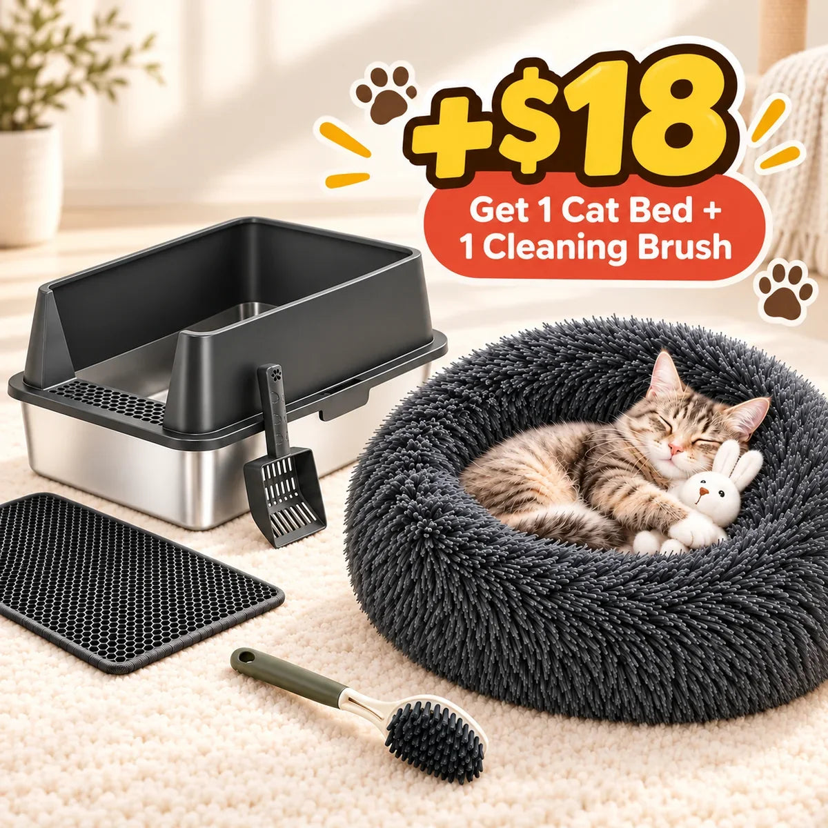 XXL 304 stainless steel cat litter box