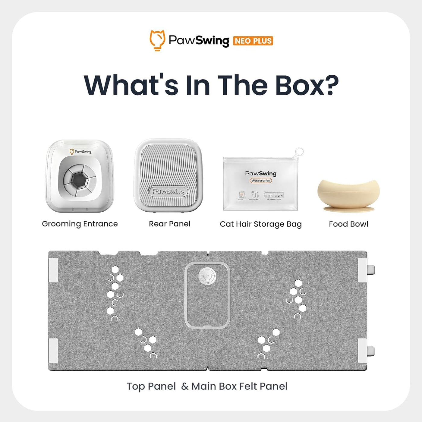 Cat self groomer box with 360 degree silicone brushes and a fur collection chamber