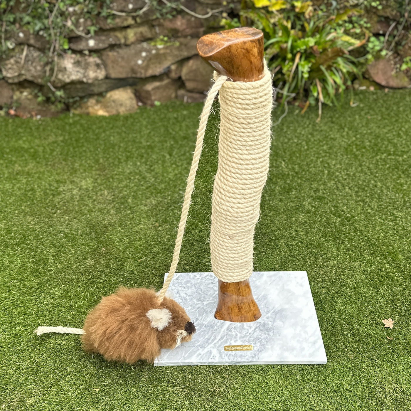 Made-to-Order Oak and Stone Cat Scratcher by Sophisticated Scratch, view 5