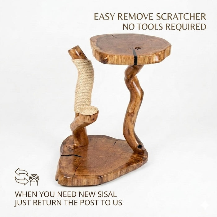Oak Cat Tree with Rare Breed Sheepskin by Sophisticated Scratch, view 4