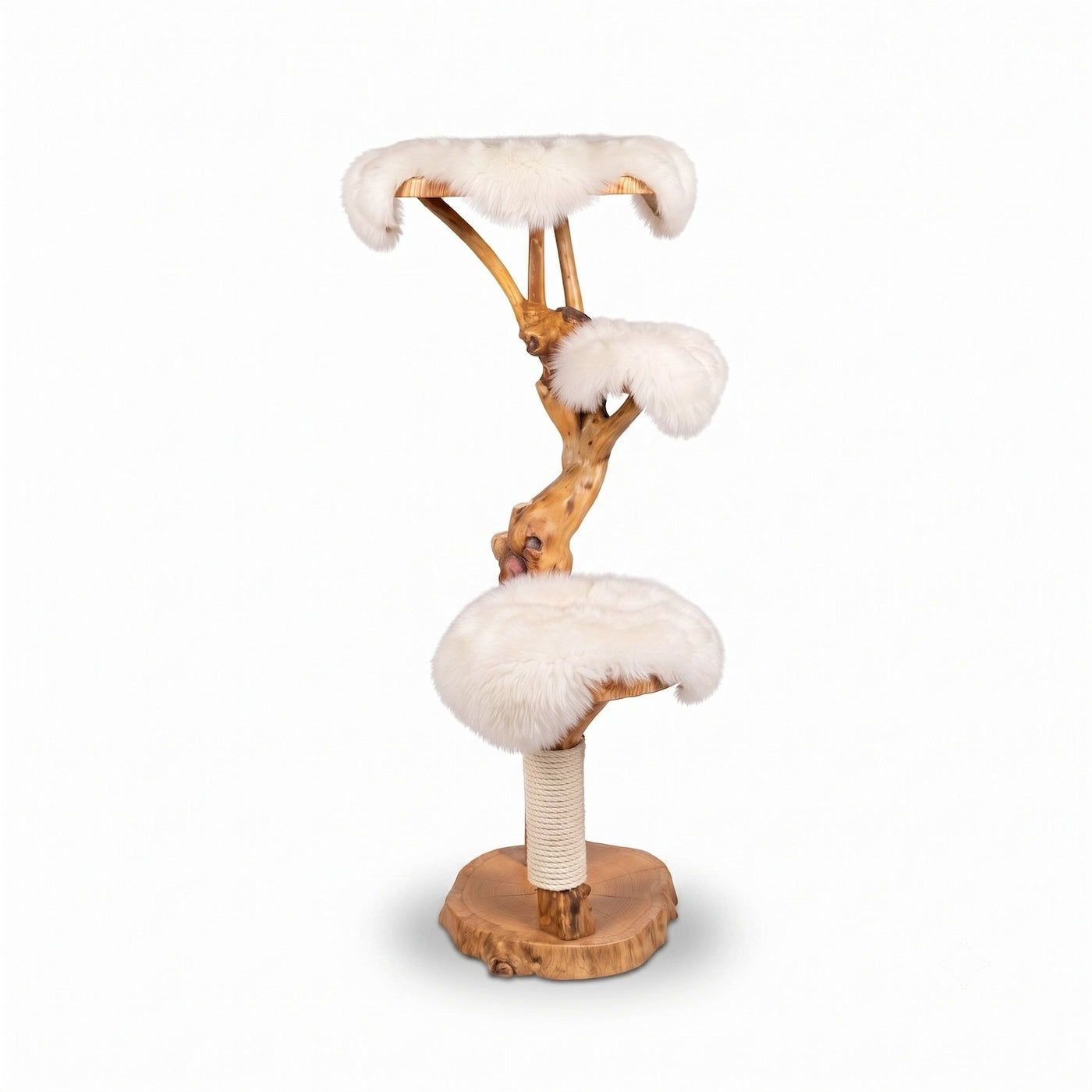 Applewood and Oak Cat Tree by Sophisticated Scratch, view 3