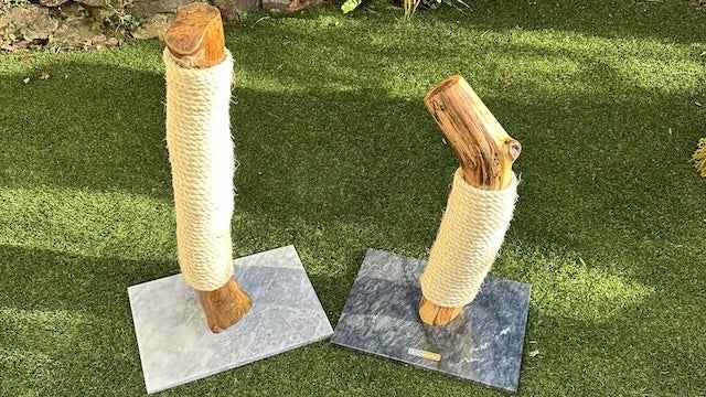 Made-to-Order Oak and Stone Cat Scratcher