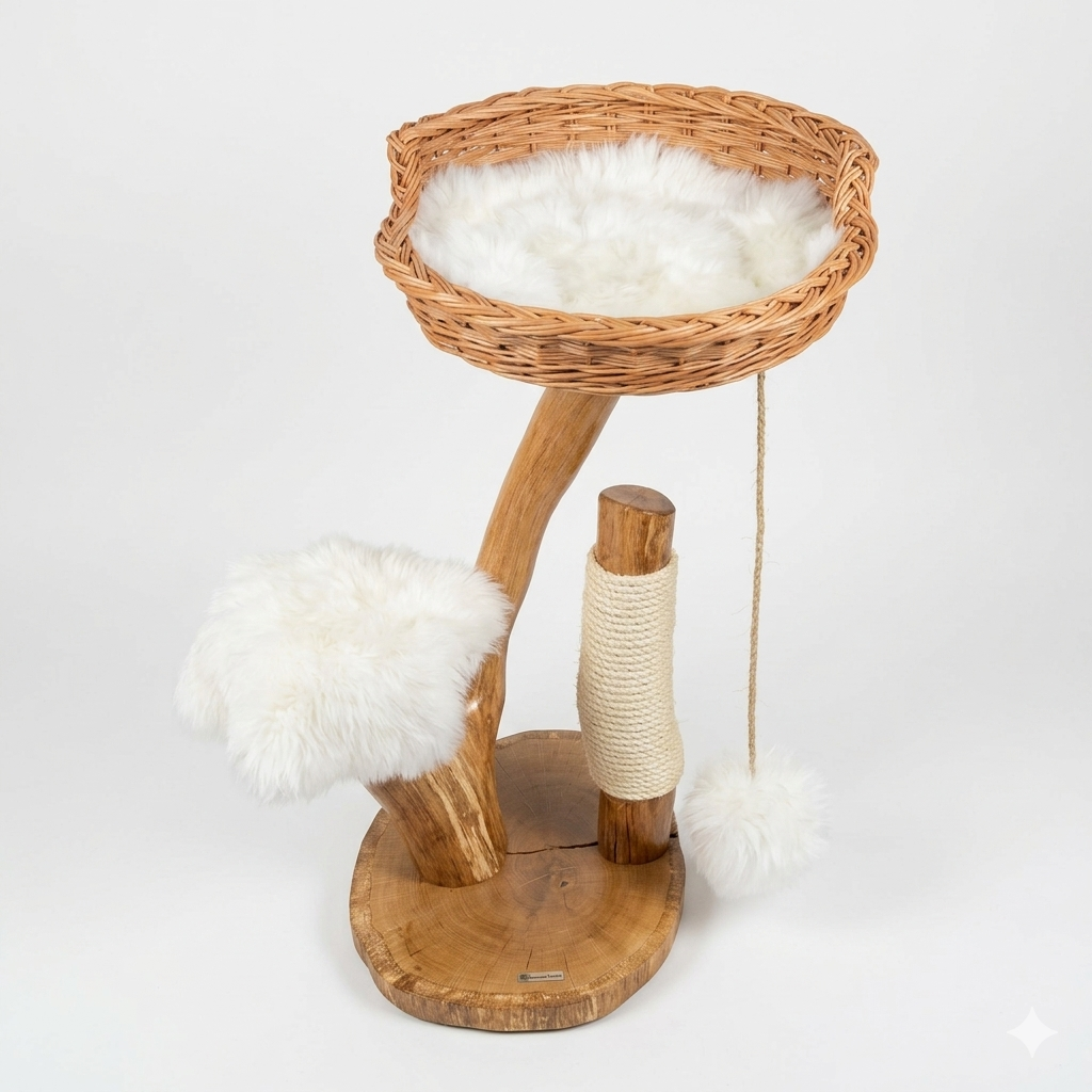The Willow Nook Oak Cat Tree by Sophisticated Scratch
