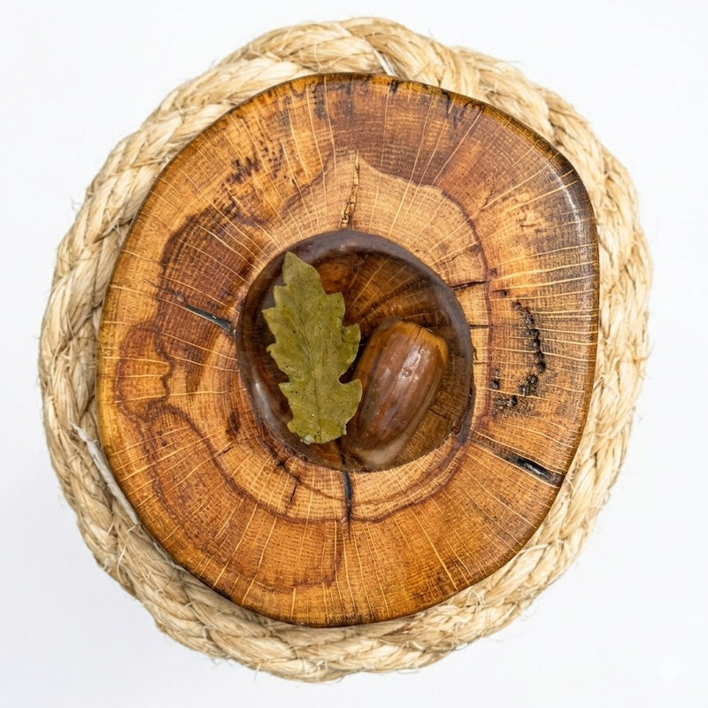 Oak Cat Scratcher with Marbled Blue Resin Base by Sophisticated Scratch, view 5