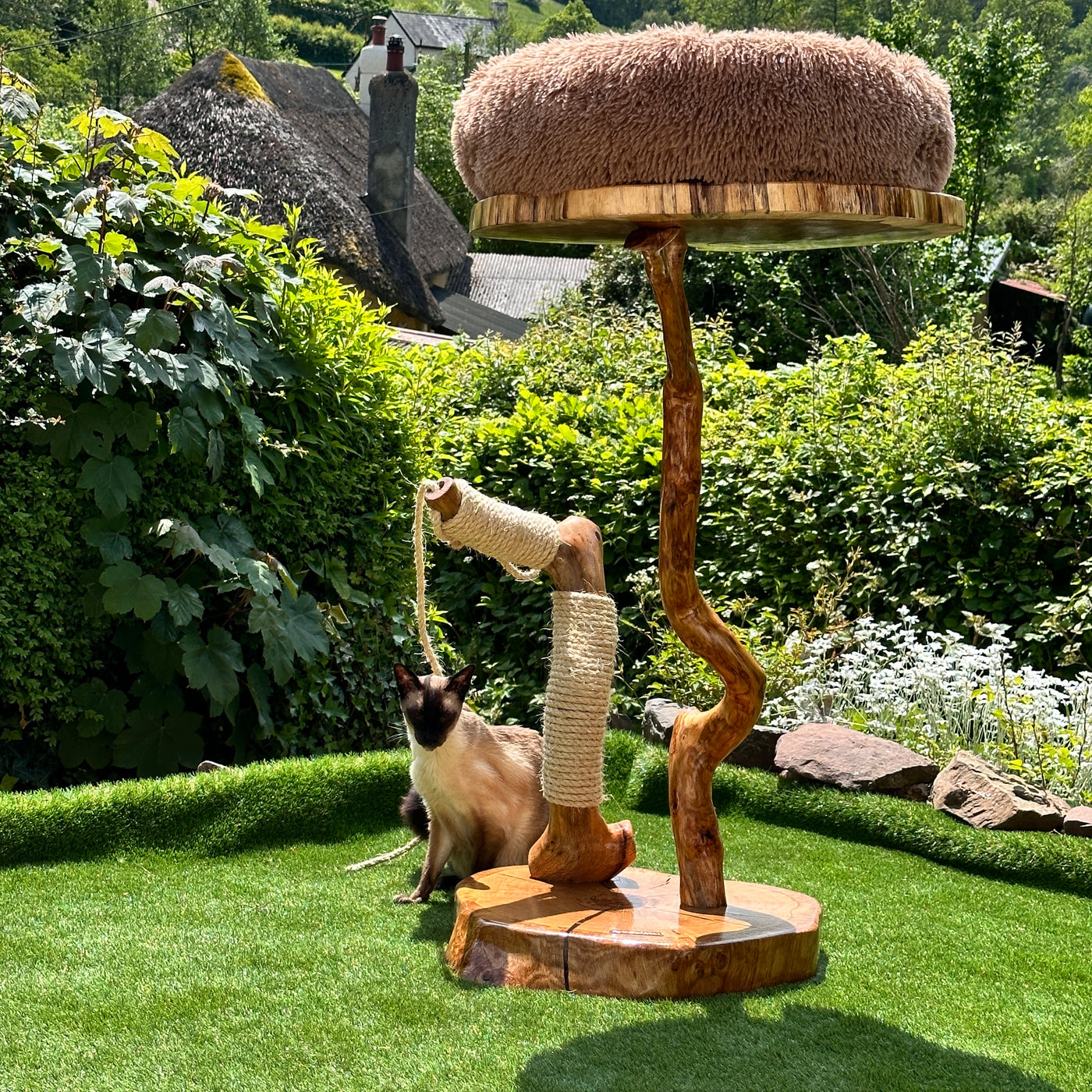Oak Cat Tree and Scratcher, 4023 by Sophisticated Scratch