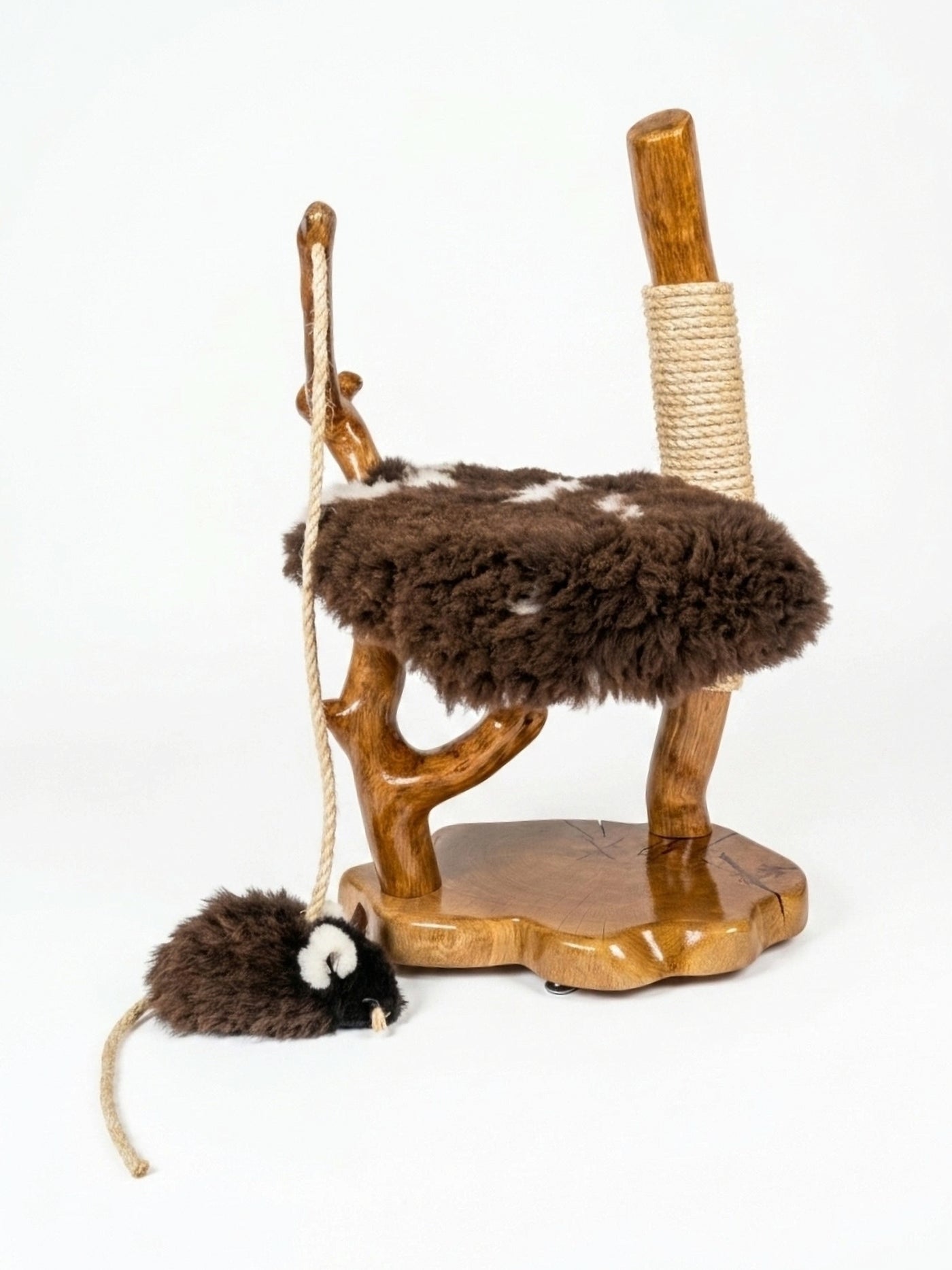 Bespoke Oak Cat Tree with Premium Sheepskin by Sophisticated Scratch, view 2