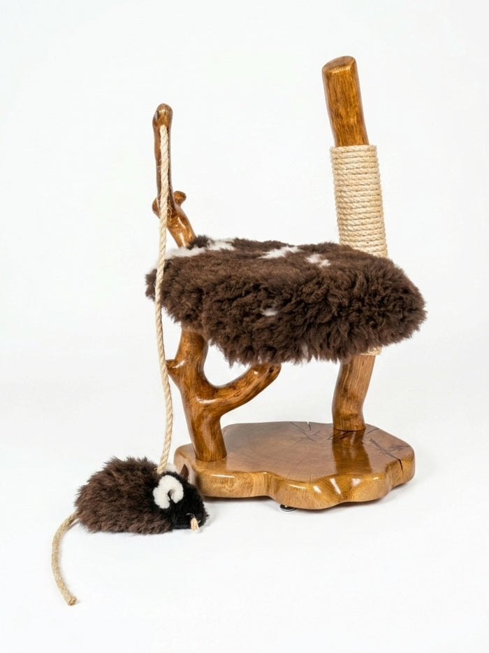 Bespoke Oak Cat Tree with Premium Sheepskin by Sophisticated Scratch, view 2