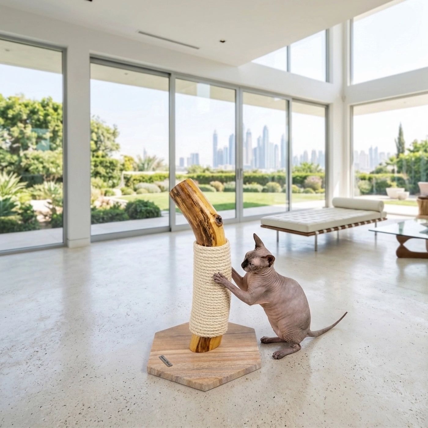 Oak and Sandstone Cat Scratcher by Sophisticated Scratch
