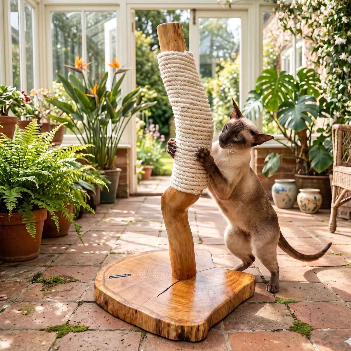 Bespoke Solid Oak Cat Scratcher
