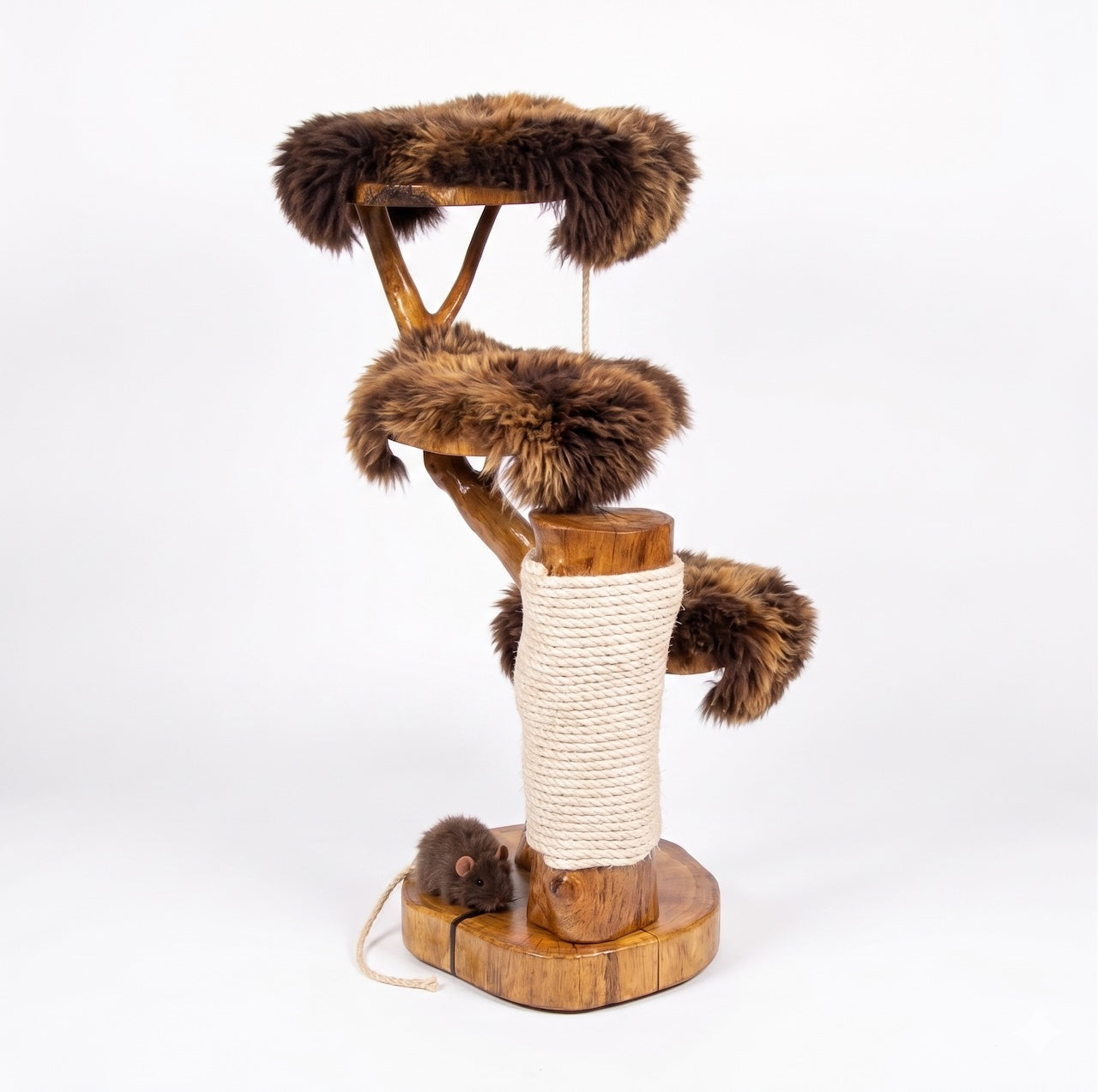 Oak Cat Tree with Resin River Base by Sophisticated Scratch, view 4