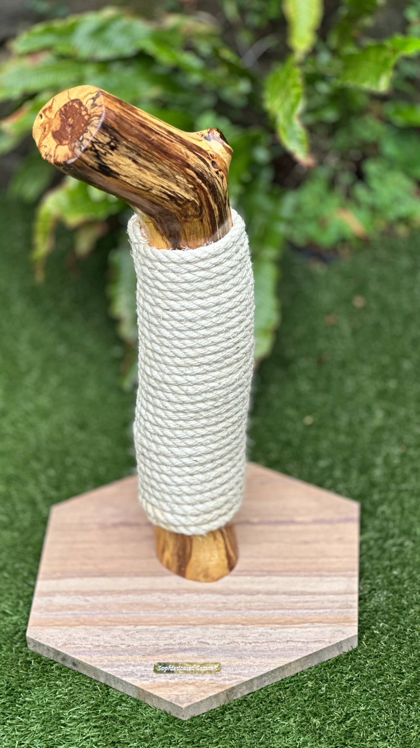 Oak and Sandstone Cat Scratcher