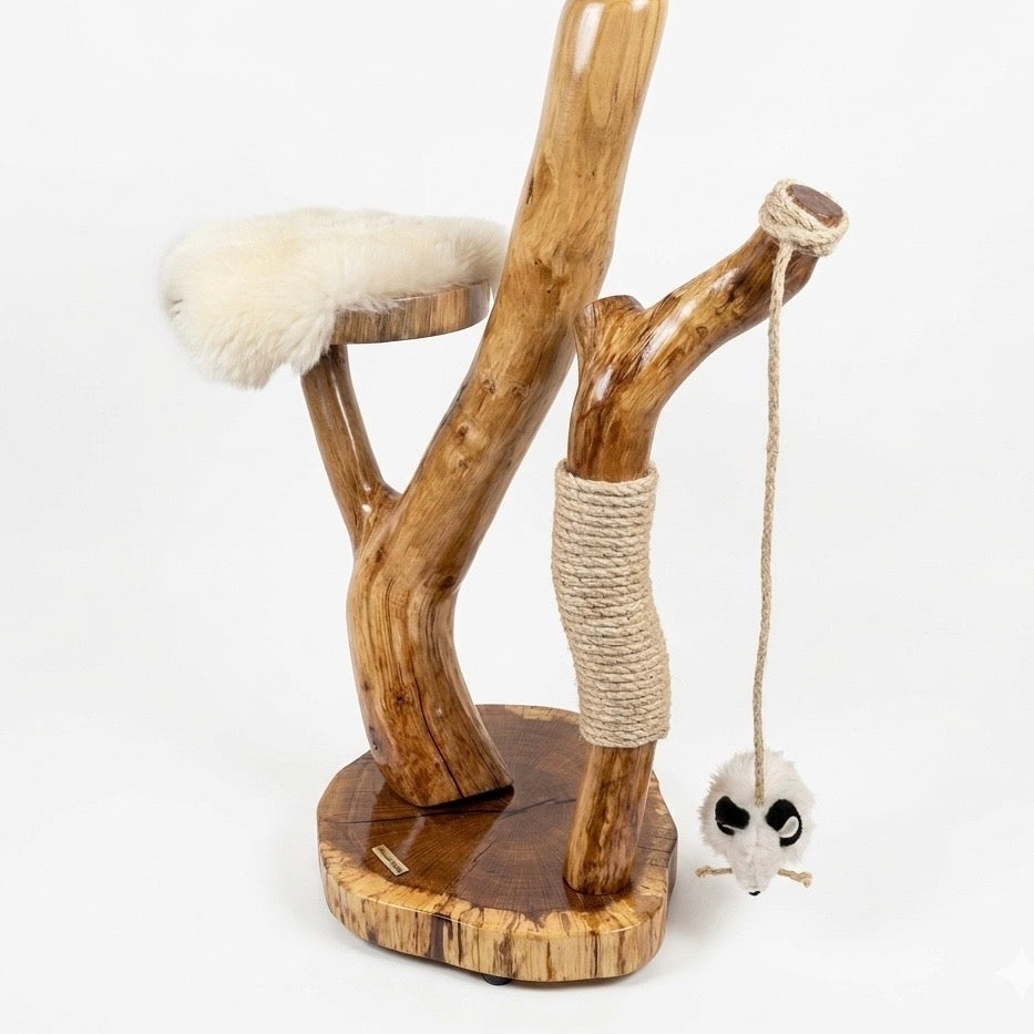 The Heritage Oak Tri-Level Cat Tree by Sophisticated Scratch, view 3