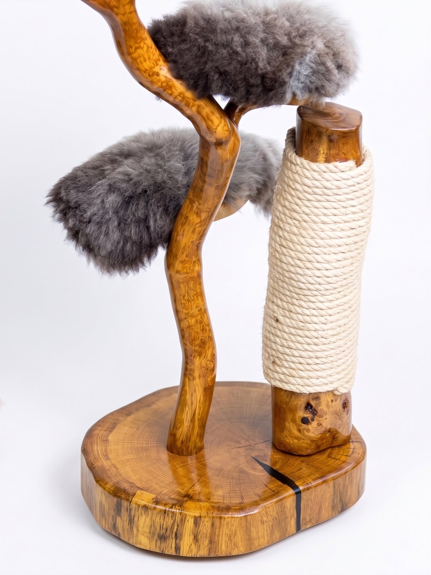 Oak Cat Tree with Resin River Base by Sophisticated Scratch, view 3