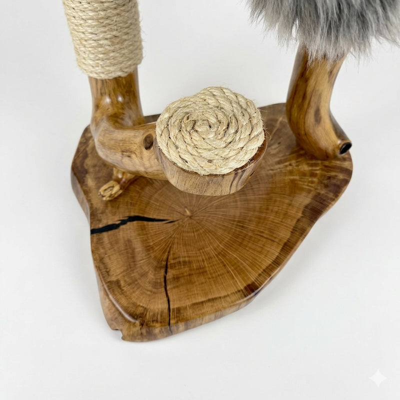 Oak Cat Tree with Black Resin Inlay by Sophisticated Scratch, view 3
