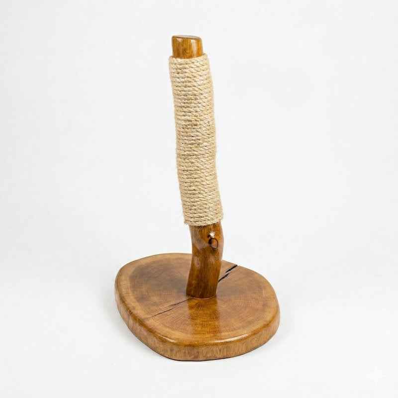 Sculptural Oak Cat Scratcher with Black Resin